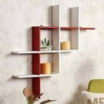 CraftOnline wooden folding rack Wooden Wall Shelf  (Number of Shelves - 8, White, Red, Multicolor)
