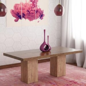 Portland Solid Wood 6 Seater Dining Table in Premium Acacia Finish