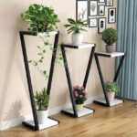 Z-Shaped Flower Stand Living Room Double-Deck Flower Pots & Planters Outdoor Floor Type Pot Stand Flower Pot