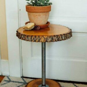 Tea Table Top Coffee Table Glossy Finish Pine Wood