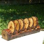 Pine Wood Coaster Tray Set of 6 With Serving Tray