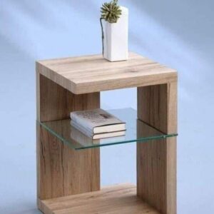 ADS Table with Storage Wooden with Glass