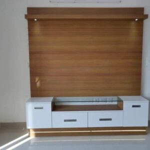 Brown & White House of Storage Plywood LED Unit Design By ADSCART