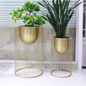 glass golden plants port