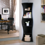 Furniture of America Seth Contemporary Wood 5-Shelf Corner Bookcase