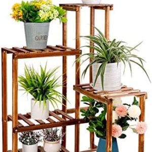 ADS corner plant stand 6 tier wooden shelf garden