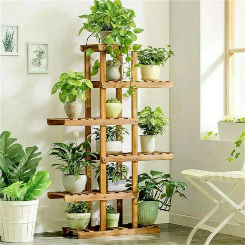 ADS CART 6 Tier Wood Plant Stands Display 12 Pot Flower