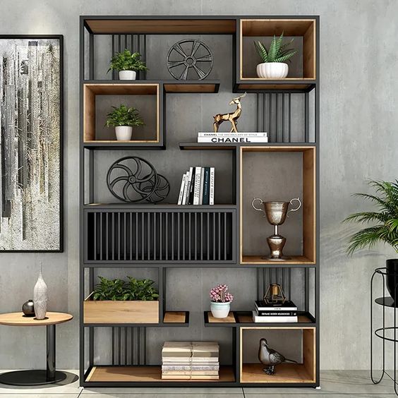 Ads Cart Bookshelf Black & Natural