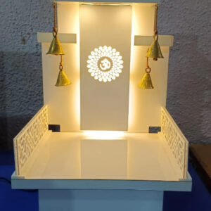 Ads Cart Designer Wooden Temple With LED Lights
