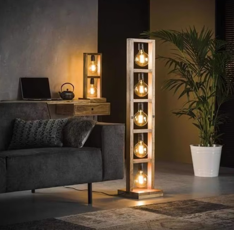 Ads Cart 5 bulb wooden Lighting Decorative Lamp