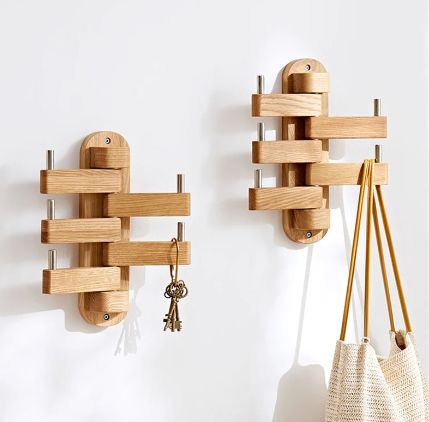 Ads Cart Wood Coat Hooks, Coat Rack Wall Mount