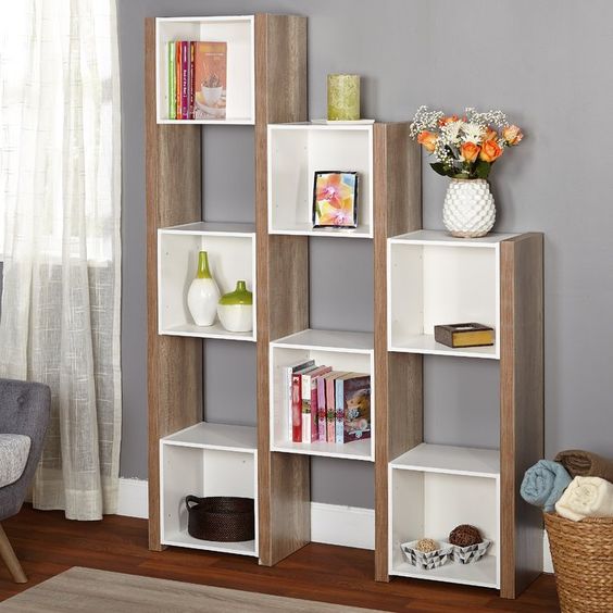 ADS CART study computer table desk with double bookcase book shelf