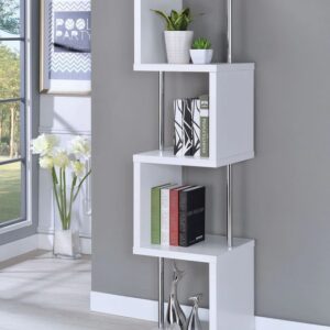 ADS CART Modern White Four-tier Bookcase