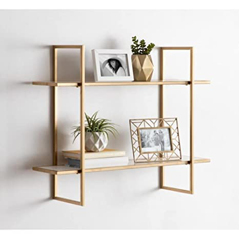 Ads Cart Gold Metal Tiered Shelf