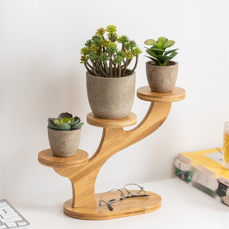 ADS CART 2 Round Pot Branch Wooden Stand