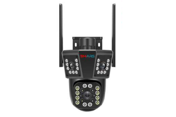 smars 4MP Tripple Lens WiFi IP PTZ Camera, 6K Full HD Color Night Vision, Outdoor Wireless Security Camera with Al Auto Tracking | (Support 5G Wifi Network)