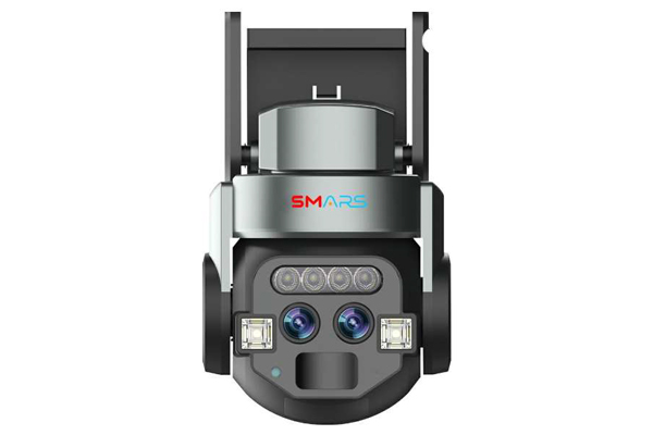 Smars WiFi Full HD Dual Lens Outdoor PTZ Camera With Smart Tracking, Night Vision Monitoring, AI, 6MP, 10X Zoom Security Camera