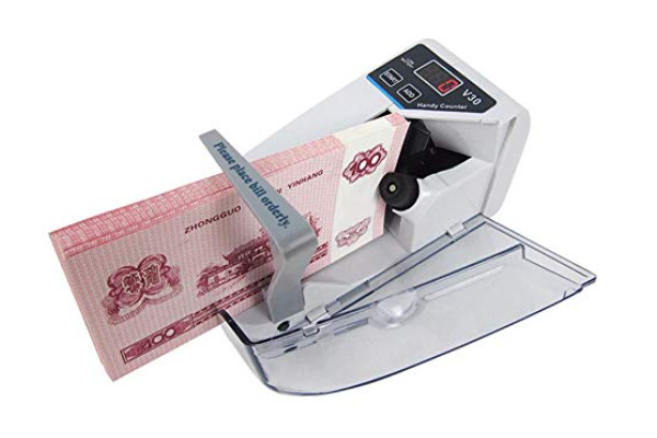 Smars® V30 LED Display Mini Portable Use Battery/Plug Handy Money Counter HE6 Machine for Cash and Bank Note Currency