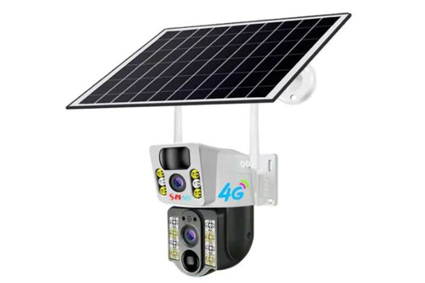 smars 4G Sim Enabled Solar Chargeable CCTV Camera HD Outdoor Smart Camera with Voice Monitor, Cloud Storage, 360 Degree Rotate, PIR Detection & Smart IR Camera for Parking, Detection Alarm