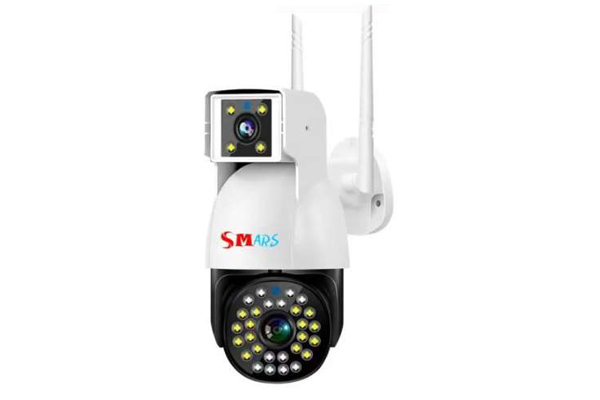 smars Dual Lens 4MP IP PTZ Camera with 4G sim Support Wireless CCTV for Outdoor use with IP66 Waterproof Ai Tracking Audio and Video Monitoring