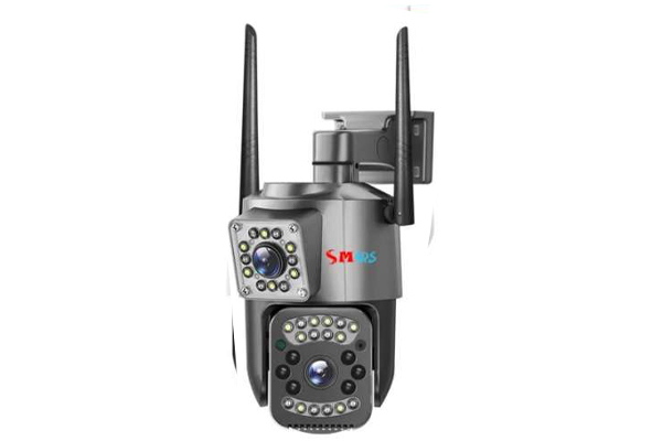 smars Dual Lens 4MP IP PTZ Camera with 4G sim Support Outdoor Wireless CCTV Security Camera with Ai Tracking Audio and Video Monitoring